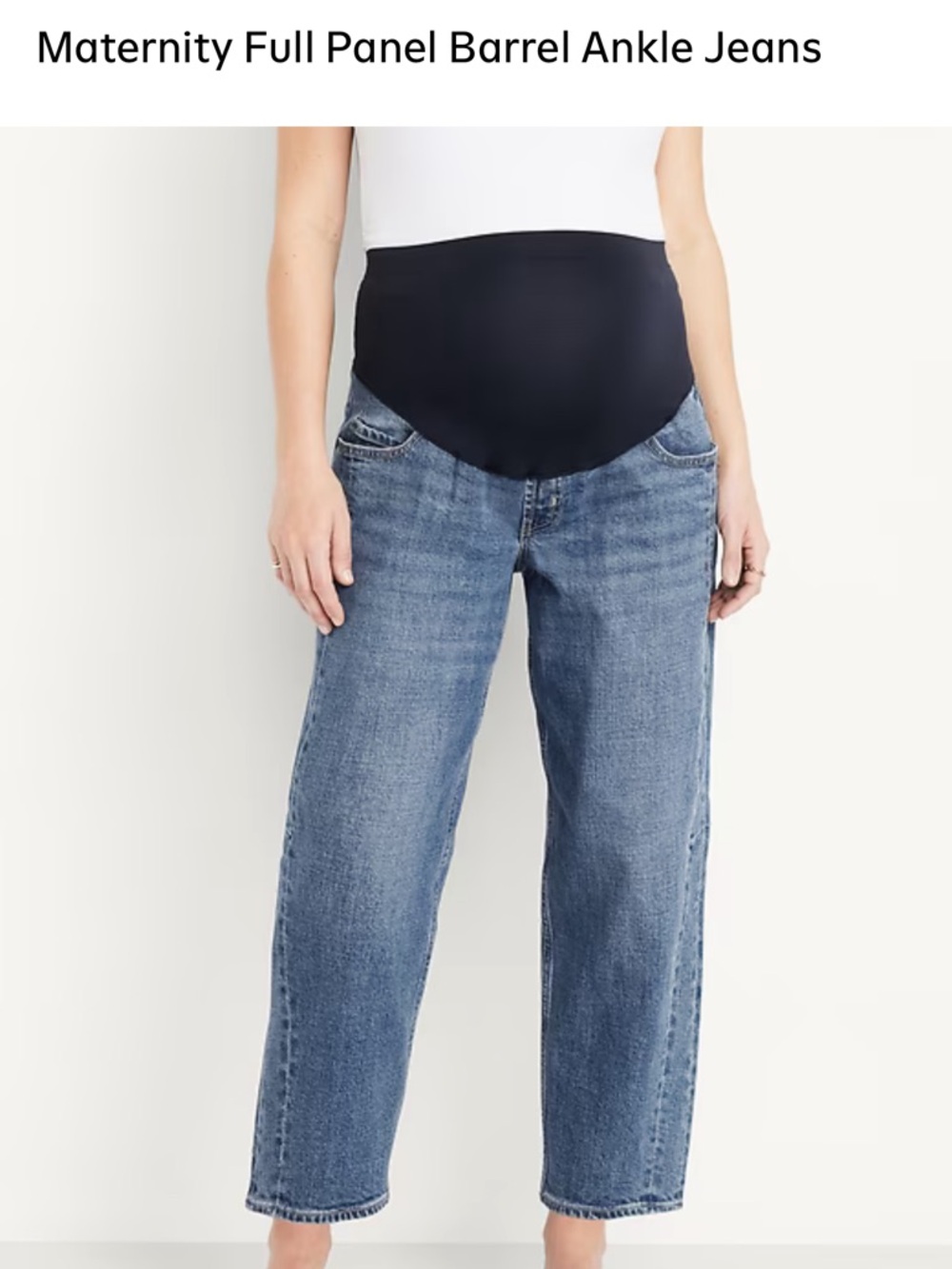 Old Navy Blue Maternity Ankle Jeans with Black Panel
